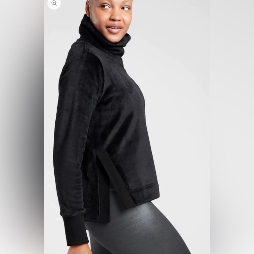 Athleta Cozy Karma Black Cowl Neck Pullover XS